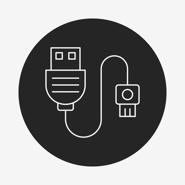 USB kabel linia ikona — Wektor stockowy