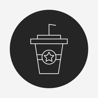 Tiyatro içecekler ve patlamış mısır satırı simgesi