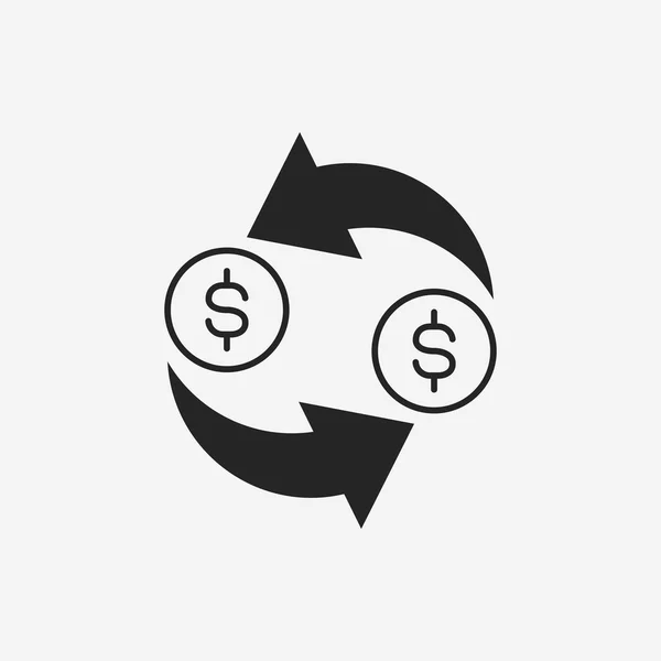 Argent exchage financier icône — Image vectorielle