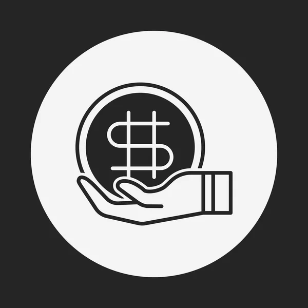 Ícone de símbolo de dinheiro financeiro — Vetor de Stock