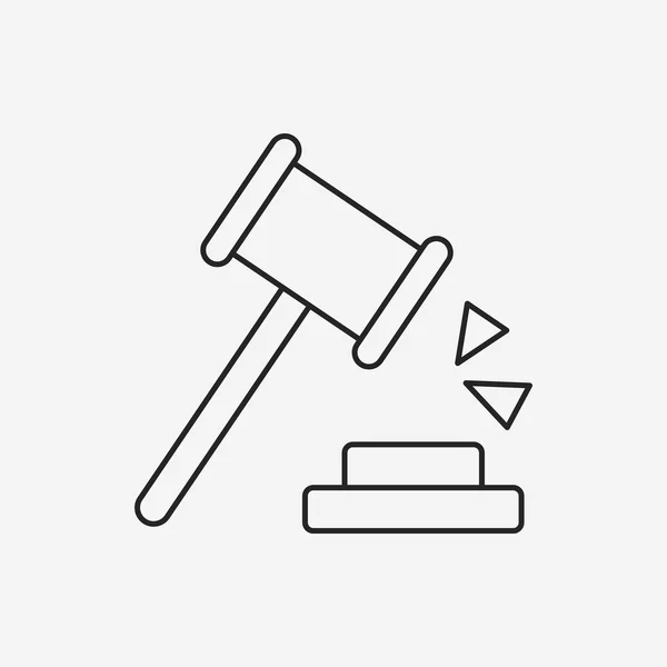 Financiële hamer lijn pictogram — Stockvector