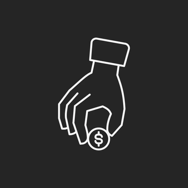 Línea de símbolo de dinero financiero icono — Vector de stock