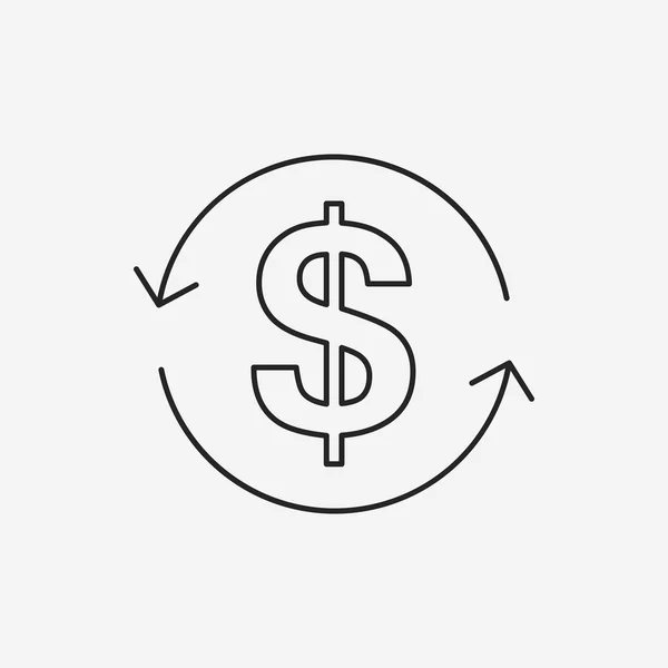 Finansowych pieniądze wymiana linia ikona — Wektor stockowy