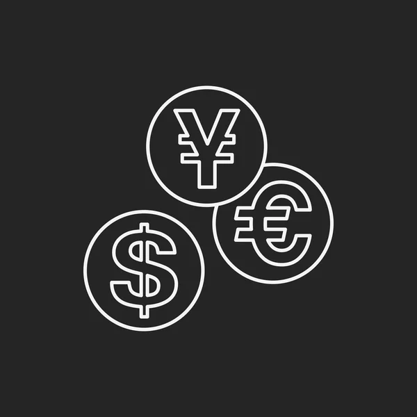 Finansowych pieniądze symbol ikonę linia — Wektor stockowy