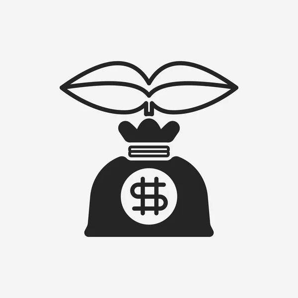 Financiële geld tas pictogram — Stockvector
