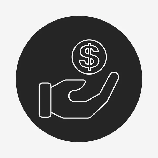 Argent financier symbole ligne icône — Image vectorielle