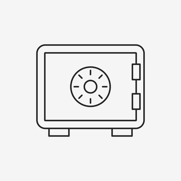 Dinero caja de seguridad icono de línea — Vector de stock