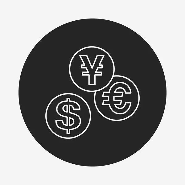 Línea de símbolo de dinero financiero icono — Vector de stock