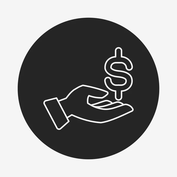 Línea de símbolo de dinero financiero icono — Vector de stock