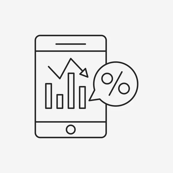 Icono de línea de acción financiera — Vector de stock