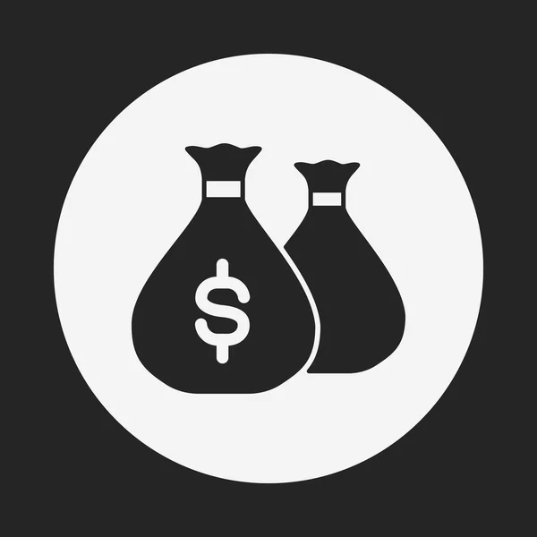 Financiële geld tas pictogram — Stockvector