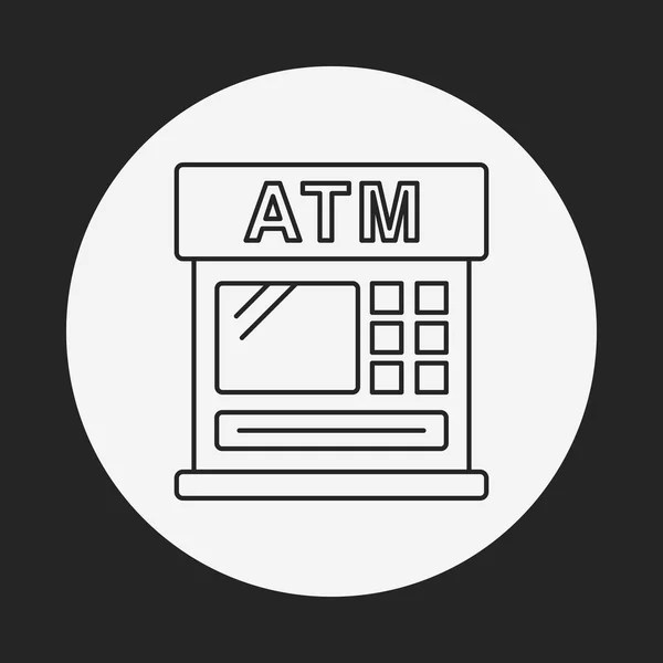 Banco financeiro ícone de linha ATM — Vetor de Stock