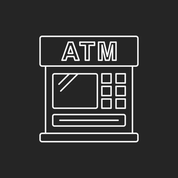 Banco financeiro ícone de linha ATM — Vetor de Stock