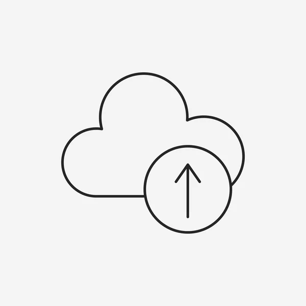 I-σύννεφο γραμμή εικονίδιο — Διανυσματικό Αρχείο