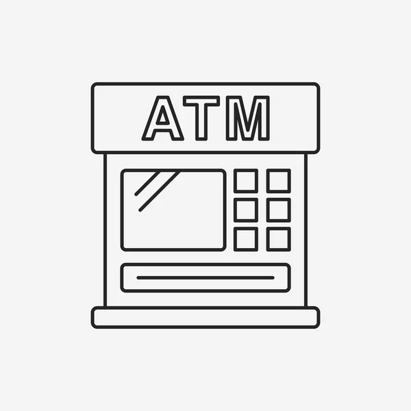 Banque financière icône de ligne ATM — Image vectorielle