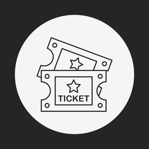 Icona della linea di biglietto del film — Vettoriale Stock