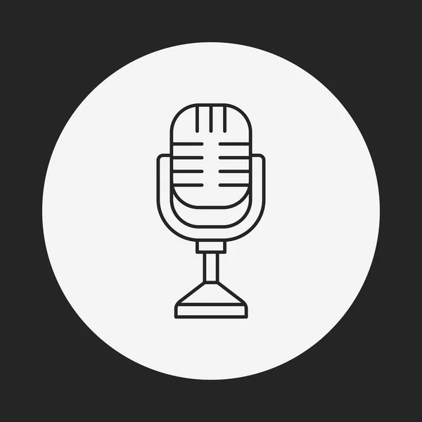 Record microphone line icon — Stock Vector