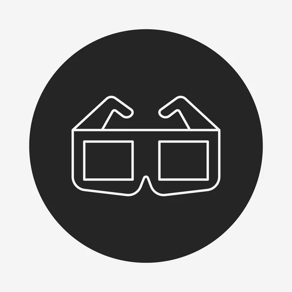 Icona della linea di occhiali 3D — Vettoriale Stock