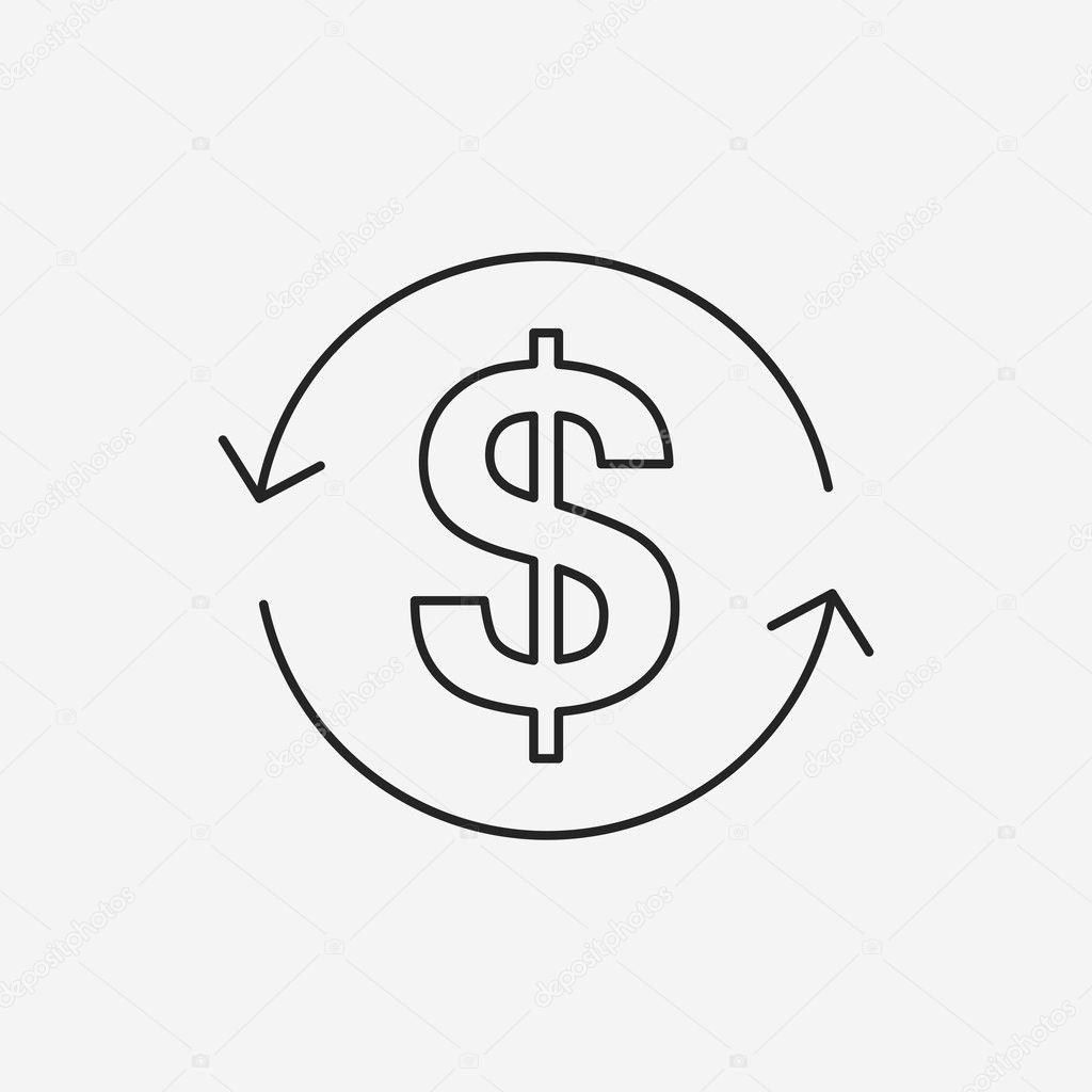 financial money exchange line icon