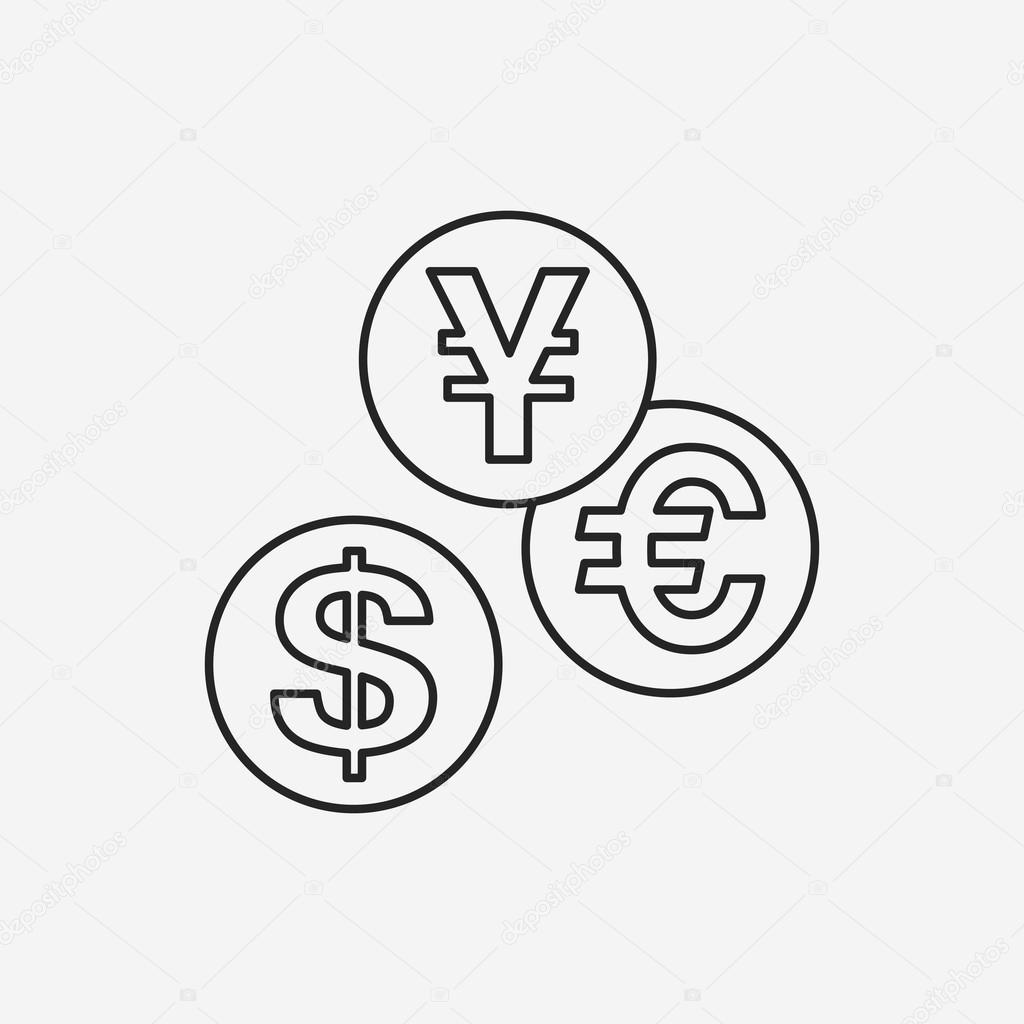 financial money symbol line icon