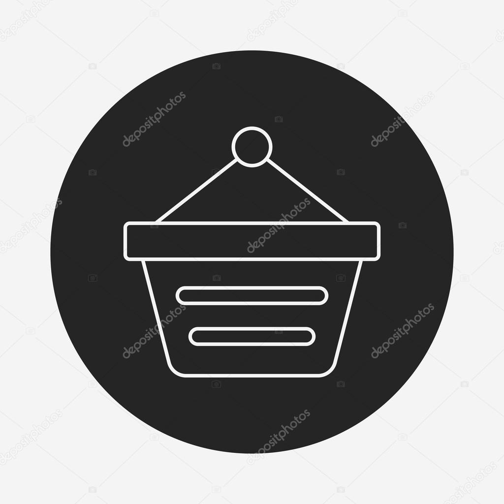 web shopping cart line icon