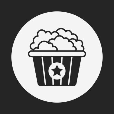 Tiyatro içecekler ve patlamış mısır kutsal kişilerin resmi