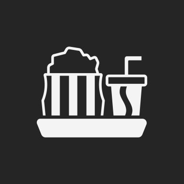 Tiyatro içecekler ve patlamış mısır kutsal kişilerin resmi