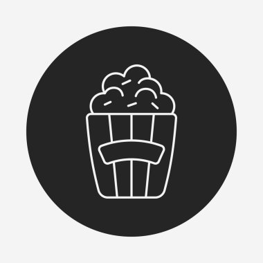 Tiyatro içecekler ve patlamış mısır satırı simgesi