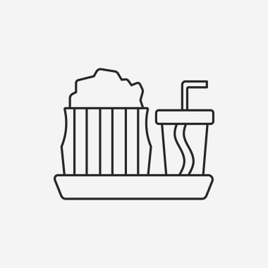 Tiyatro içecekler ve patlamış mısır satırı simgesi