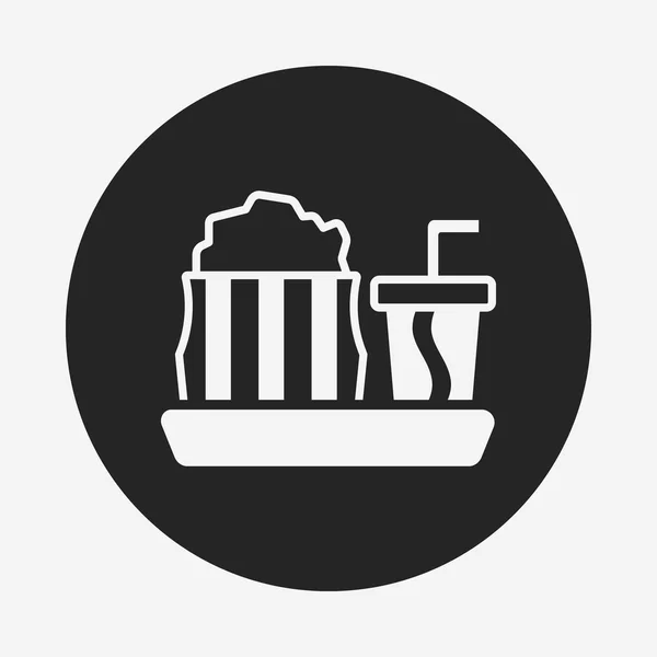 Bebidas de teatro e ícone de pipoca — Vetor de Stock