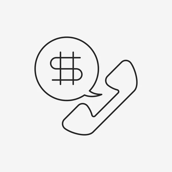 Dinheiro financeiro símbolo ícone de linha — Vetor de Stock