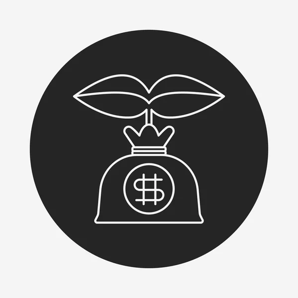 Finansal para çantası satırı simgesi — Stok Vektör