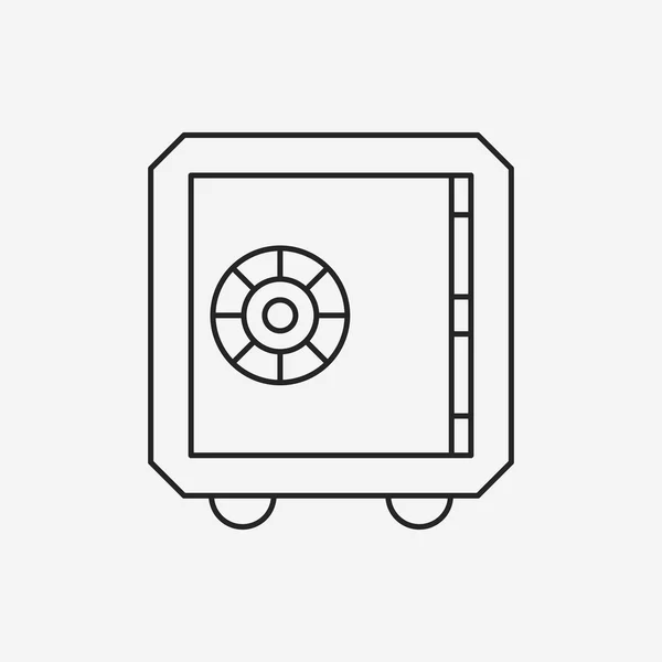 Dinero caja de seguridad icono de línea — Vector de stock