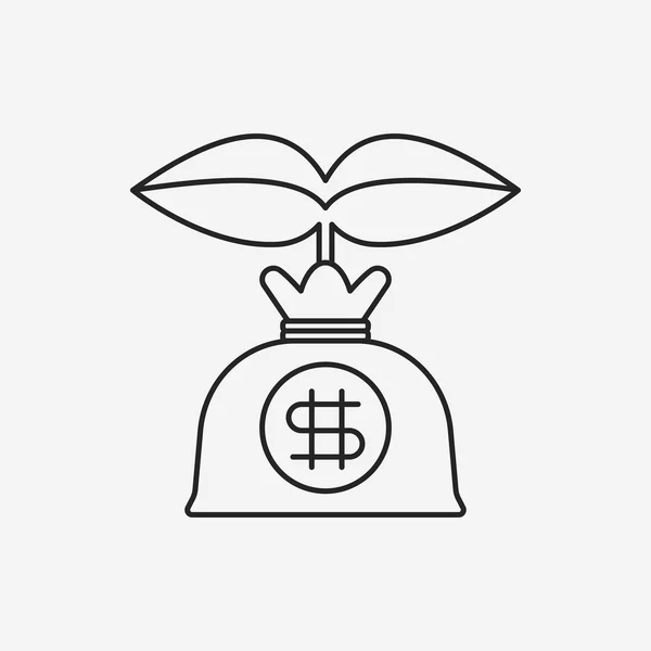 Dinheiro financeiro ícone de linha saco —  Vetores de Stock