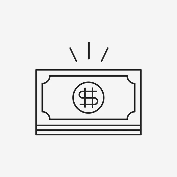 Financiële geld symboolpictogram lijn — Stockvector