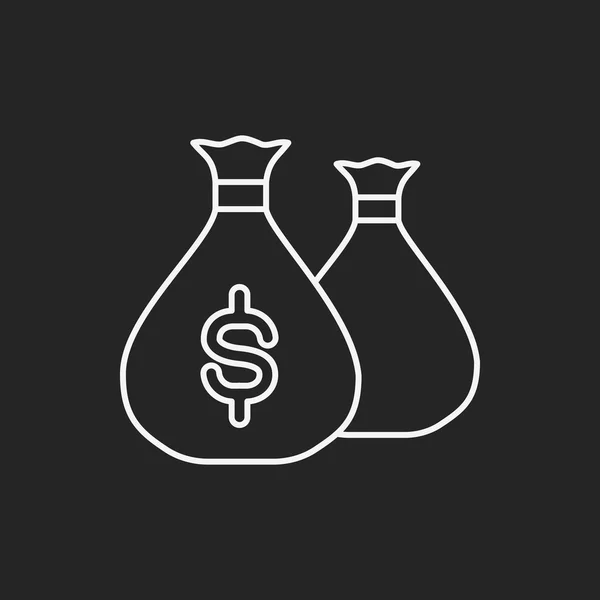 Financial money bag line icon — Stock Vector