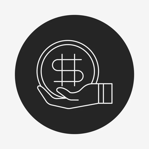 Dinheiro financeiro símbolo ícone de linha —  Vetores de Stock