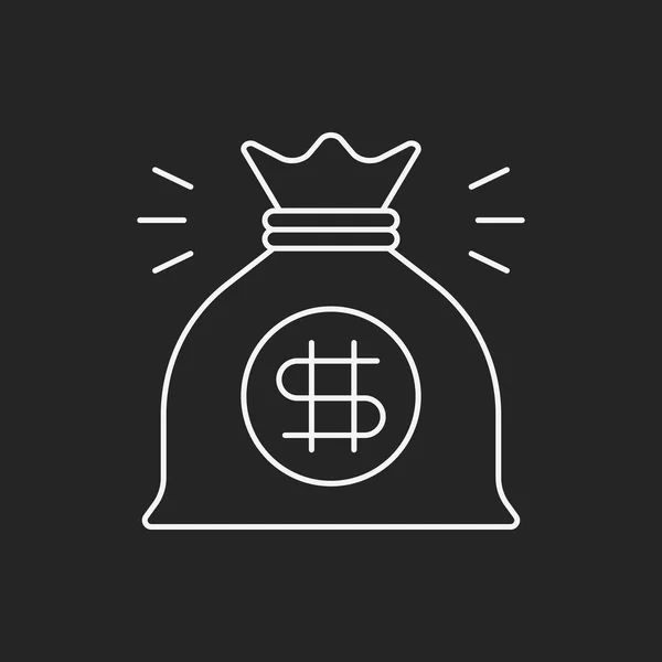 Finansal para çantası satırı simgesi — Stok Vektör
