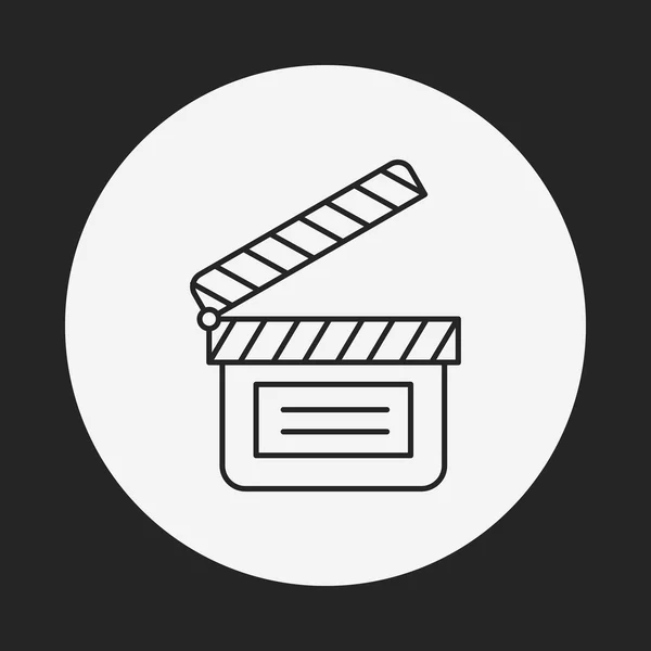 Clapboard icono de línea — Vector de stock