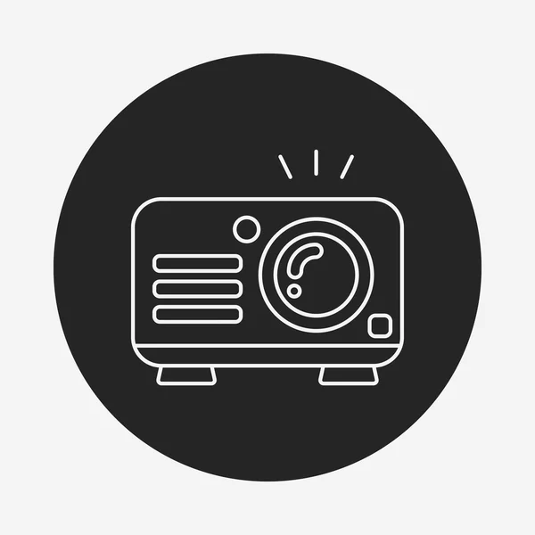 Icono de línea de reproductor de vídeo — Vector de stock