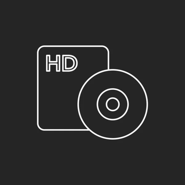 Icône de ligne DVD — Image vectorielle