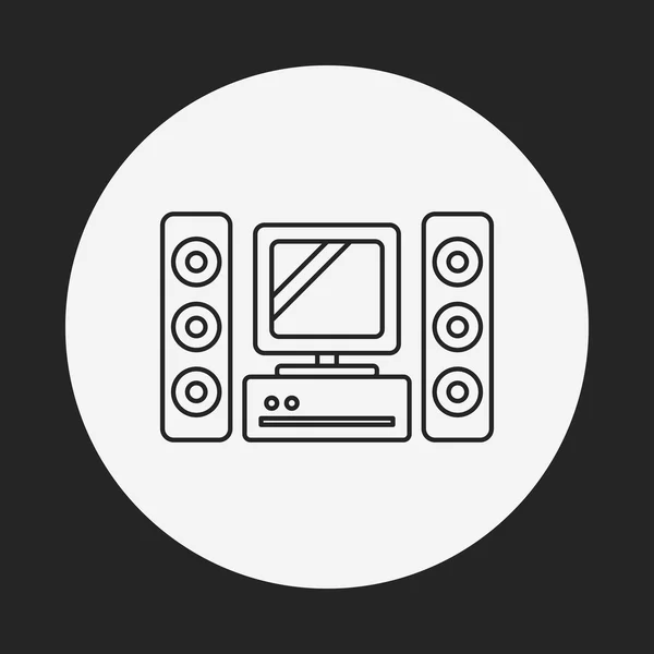 Icône ligne TV — Image vectorielle