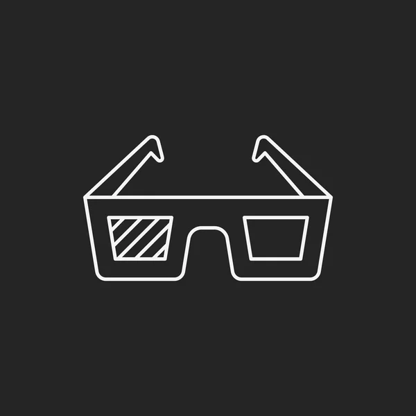 3D Brille Linie Symbol — Stockvektor