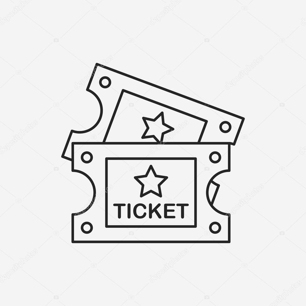 movie ticket line icon