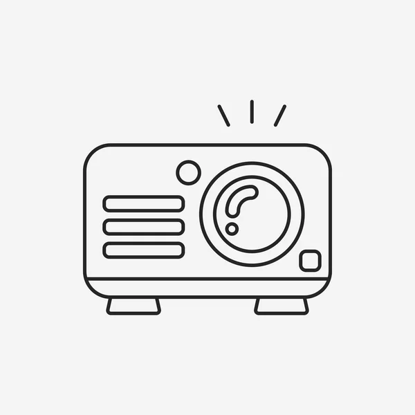 Icono de línea de reproductor de vídeo — Vector de stock