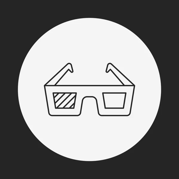 Okulary 3D linia ikona — Wektor stockowy