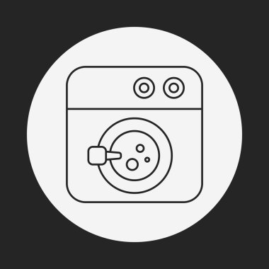 çamaşır makinesi çizgi simgesi