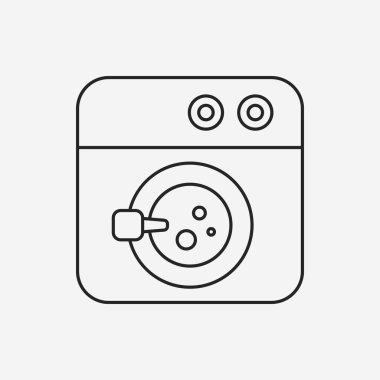 çamaşır makinesi çizgi simgesi