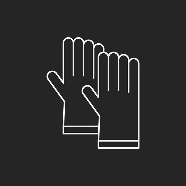 Schoonmaak handschoenen lijn pictogram — Stockvector