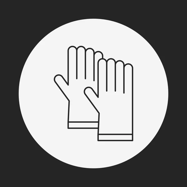 Limpieza guantes línea icono — Vector de stock